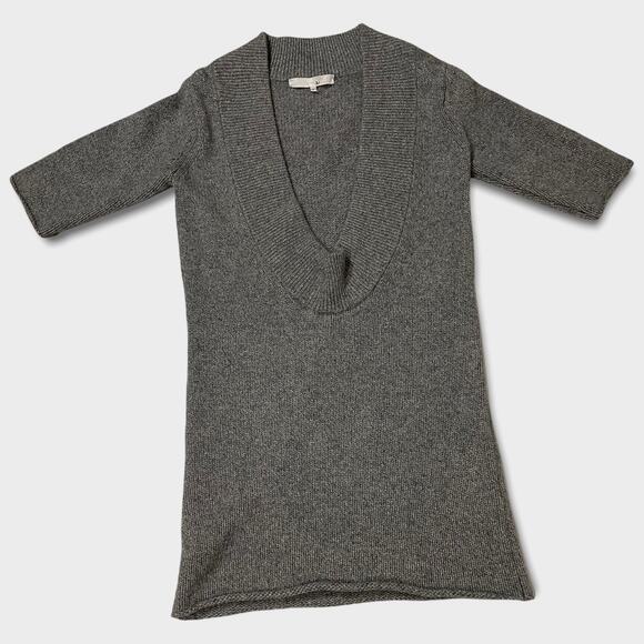 3.1 Phillip Lim Cashmere Deep V Neck Sweater Tunic - Gray - Small - Picture 8 of 11